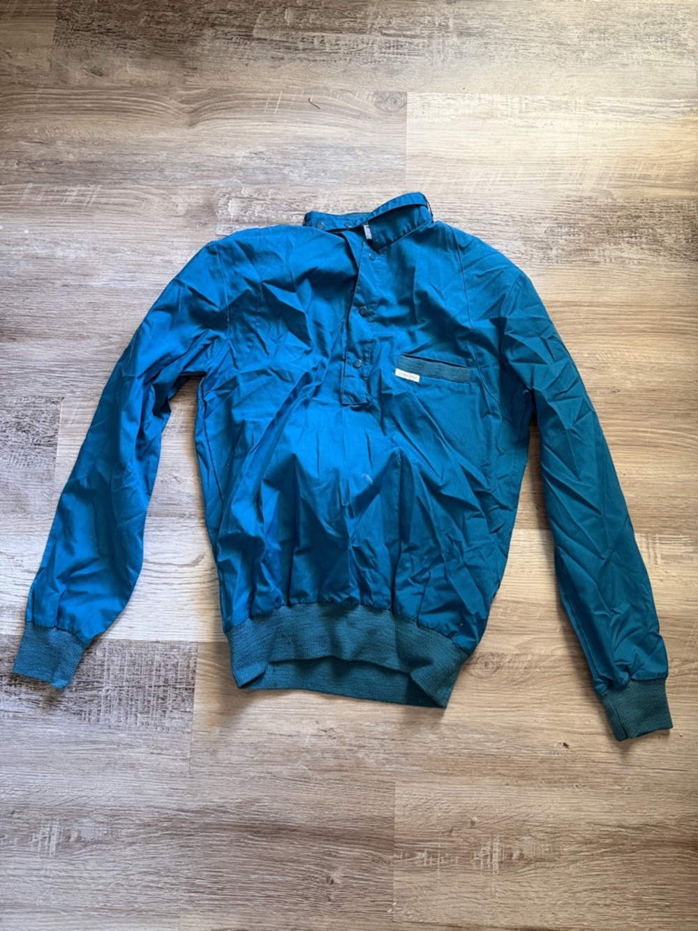 Vintage 1980s Jordan Christopher Blue-Teal Pullover Windbreaker